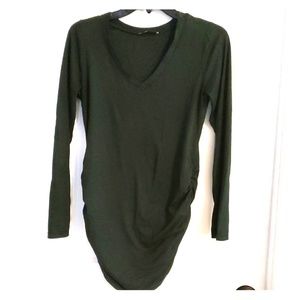 Dark Green Long Sleeve Maternity Top - S